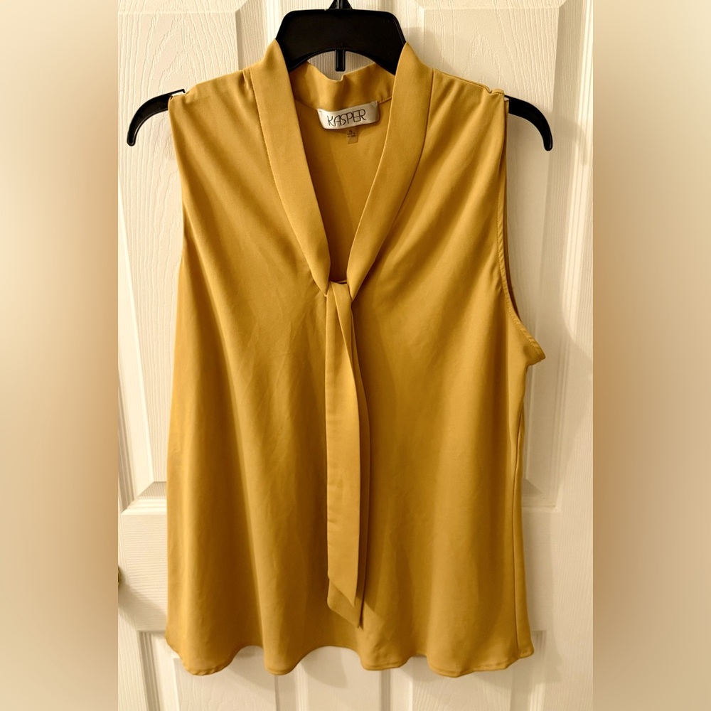 Kasper Mustard Sleeveless Blouse